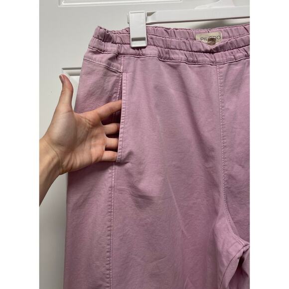 Pilcro Anthropologie The Izzie Relaxed Pull-on Barrel Pants Pink size large - Picture 4 of 8